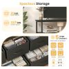 5 Drawers TV Stand Dresser for 45" TV, Modern Media Console with Charging Station & 2 Shelves, Storage Organizer for Bedroom Living Room, Black