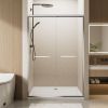60" W x 72" H Chrome Aluminum Frame Double Sliding Shower Door with 1/4" (6mm) Nano-Coated Clear Tempered Glass and Dual Stainless Steel Handles