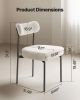 Set of 2 Boucle Dining Chairs Modern Kitchen Chair Curved Backrest Metal Legs