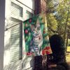 Asian Cat By the Christmas Tree House Flag Large Porch Sleeve Pole Decorative Outside Yard Banner Artwork Wall Hanging, Polyester, House Size, Multico