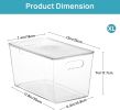 6 Pack Clear Stackable Storage Bins with Lids,XLarge Plastic Containers with Handle for Pantry Organizer and Storage,Perfect for Kitchen,Fridge