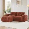 L-shaped Boneless Sofa,Soft Velvet Fabric,Tufted Design,32D High Density Sponge,No Assembly Required,Ergonomic Design,Bottom Anti-Slip Design