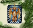 Rhodesian Ridgeback My Angel Porcelain Ornament Christmas Tree Hanging Decorations for Home Christmas Holiday, Rectangle, Gift, Multicolor