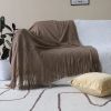SOGA Coffee Acrylic Knitted Throw Blanket