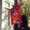 Schnauzer Holiday Christmas House Flag Large Porch Sleeve Pole Decorative Outside Yard Banner Artwork Wall Hanging, Polyester, House Size, Multicolor