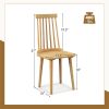 2 PCS Dining Chairs with High Spindle Back and Natural Rubber Wood Legs