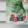 Highlander Lynx Cat By the Christmas Tree House Flag Large Porch Sleeve Pole Decorative Outside Yard Banner Artwork Wall Hanging, Polyester, House Siz