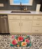 Oklahoma Roses in Watercolor Memory Foam Kitchen Mat Machine Washable Anti-Fatigue Mat Cushion Comfort Bath Mat or Kitchen Rug