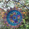 1pc 3D Hanging Wind Spinner Outdoor Decor For 3D Garden Wind Chimes Metal Yard Spinners 3D Stainless Steel Spinner Gifts Mandala 3D Spinner With 360��