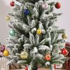 6 ft Unlit Snow-Flocked Slim Pine Artificial Christmas Tree with Realistic Branches and 394 Tips