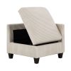 Modern Living Room Furniture Beige Corner Seat with Storage Corduroy Fabric Upholstery 1pc Modular piece