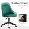 Vinsetto Velvet Swivel Office Chair Mid-Back Scallop Design Home Office Green