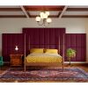Jaxx Panelist Modern Padded Headboard â€“ Set of 4 Wall Mounted Panels (Each 11.25" x 38") - King, Vino Red Microvelvet