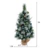 3 FT Pre-Lit Artificial Mini Christmas Tree with 98 Flocked PVC and Pine Needles