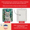 Foreign White Cat By the Christmas Tree Porcelain Ornament Christmas Tree Hanging Decorations for Home Christmas Holiday, Rectangle, Gift, Multicolor