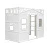 Twin Size House Loft Bed With Ladder-White