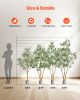 8FT Artificial Olive Tree Tall Fake Plant with Black Pot for Home Office Use