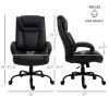 Vinsetto Executive Office Chair Big and Tall 400lbs Wide Seat High Back PU Leather Black