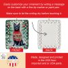 Schipperke Christmas Porcelain Ornament Christmas Tree Hanging Decorations for Home Christmas Holiday, Rectangle, Gift, Multicolor