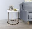 21.75" White Edie Mid-Century Lipped Edge Side Table w/ Copper Legs