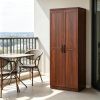 Brown 63'' 2-Door Kitchen Pantry Freestanding Storage Cabinet with 5-Tier Shelving And 2 Adjustable Shelves for Dining Room