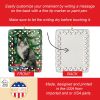 Norwegian Forest Cat By the Christmas Tree Porcelain Ornament Christmas Tree Hanging Decorations for Home Christmas Holiday, Rectangle, Gift