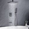 Matte Black 10 inches  Rain Shower Faucet Sets Complete With Shower System