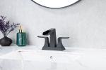 2-Handle Lavatory Faucet Brushed Nickel Bathroom Sink Faucet with Metal Pop-up Drain and Faucet Supply Lines