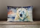 NEW Watercolor Wildlife Throw Pillow Throw Pillow for Indoor Couch Bed Outdoor Patio Washable, Polar Bear 2977,12Hx16W