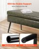 PU Leather Storage Ottoman Bench Shoe Seat with Storage & Metal Legs Green