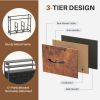 6-Drawer Fabric Dresser with Power Outlets and LED Light, TV stand for Bedroom, Living Room, Hallway, Rust