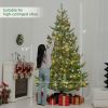 HOMCOM 9ft Artificial Lit Christmas Tree, Sparse Cedar Tree w/ LED Lights & 4306 Tips, Includes Stand, Perfect for Home Office Holiday