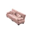 Cloud Couch 2 Seater Sofa for Living Room, Chenille 2 - Seat sofa with 2 Lumbar pillows and 2 throw pillows,Chenille Pink
