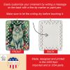 Oriental Longhair Cat By the Christmas Tree Porcelain Ornament Christmas Tree Hanging Decorations for Home Christmas Holiday, Rectangle, Gift