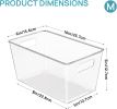 Clear Plastic Storage Bins, 6 PCS Pantry Organizer Bins with Handle for Refrigerator, Fridge, Cabinet, Kitchen, Countertops, Cupboard
