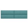 Jaxx Panelist Modern Padded Headboard  Set of 4 Wall Mounted Panels (Each 11.25" x 38") - King, Surf Turquoise Microvelvet