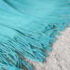 SOGA Teal Acrylic Knitted Throw Blanket