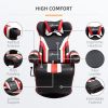 Vinsetto Gaming Chair, Racing Style Recliner, Lumbar Support, Footrest, Cup Holder, Black White Red