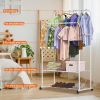 Garment Hanging Rack Clothing Hanging Rail Pillow Shoe Display Organizer Stand Rolling Wheel Clothes Organizer