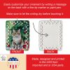Kurilian Bobtail Cat By the Christmas Tree Porcelain Ornament Christmas Tree Hanging Decorations for Home Christmas Holiday, Rectangle, Gift
