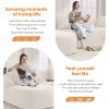 Boneless L-Shape Sectional Sofa with Curved Chaise,White Modular Chenille Compression Couch,30D High-Density Foam
