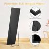 Full Length Mirror 59"x16" Full Body Mirror Rectangle Free Standing Wall Mounted Leaning Hanging Floor Mirrors, Black