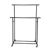 Double Garment Clothes Rack, Rich Black, Metal Frame