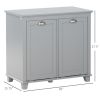 Tilt-Out Laundry Sorter Cabinet, Bathroom Storage Organizer Grey-AS