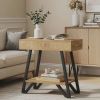 Narrow End Table with Storage Shelves Couch Arm Side Table Nightstand Minimalist Design for Living Room Bedroom
