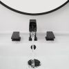 8 in. Widespread Double Handle Black Bathroom Faucet Set 3 Holes Vanity Sink With Metal Drain In Matte Black