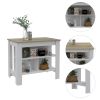 Cala Kitchen Island Antibacterial, Three Shelves, Four Legs -Light Oak / White