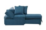 Contemporary Style 1pc Convertible Chair Blue Fabric Functional Storage Seat w Pillows Living Room