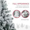 HOMCOM 6ft Tall Prelit Artificial Christmas Tree Holiday DÃ©cor with 607 Snow Flocked Branches, 350 Warm White or Colorful LED Lights, Steel Base
