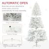 HOMCOM 7.5ft Tall Artificial Christmas Tree, Unlit Xmas Tree with 1346 Branch Tips, Auto Open, Steel Base, Holiday DÃ©cor for Home Office, White